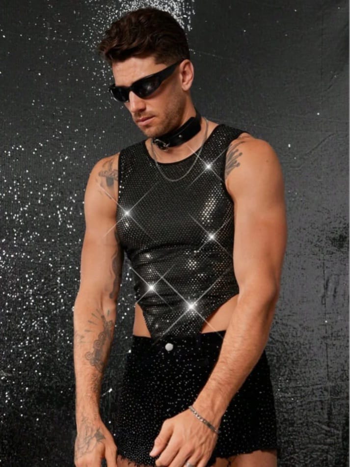 Men's Knitted Fashionable Casual Skinny Bodysuit